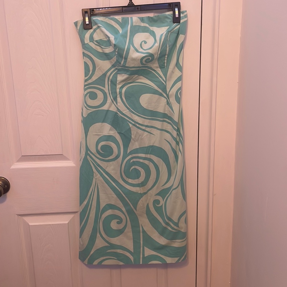The limited blue knee length dress